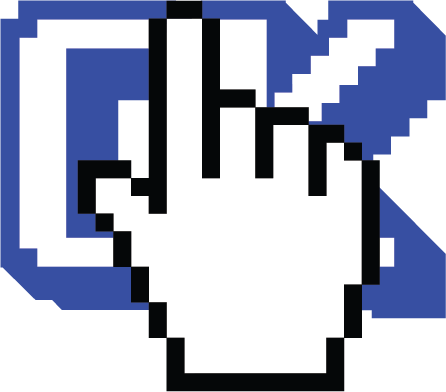 the site owner Cole Krushels' personal logo; a pixel-y CK with a mouse cursor over it